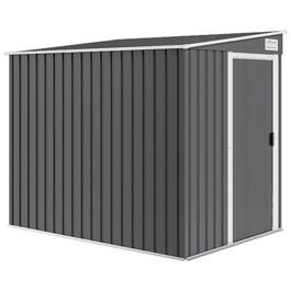 Гаражний бокс Outsunny з металу, 2,81 м², 154x206,5x181 см. Сховище для інструментів з похилим дахом та фундаментом.