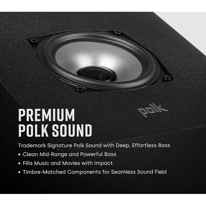 Акустичні системи Polk Audio MXT90, сертифікати Dolby Atmos і DTSX, чорний (пара)