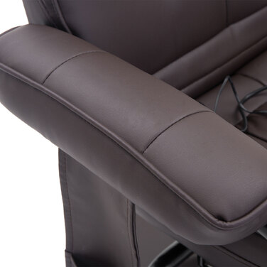 Крісло-масажер для відпочинку з підставкою для ніг, 10 вібраційних точок, 1 пульт дистанційного керування; розміри: 77 см x 84 см x 95 см, колір: коричневий