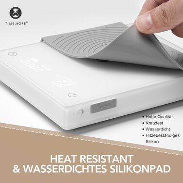 Ваги для кави TIMEMORE з таймером, контролем протікання, точність 0.1г, автоматичний таймер, ємність 2000г, чорний колір