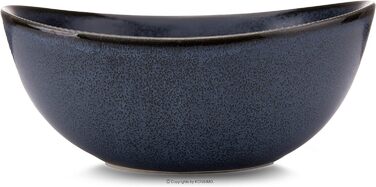 Миска Konsimo 6 шт. TIME BLACK - Тверда порцеляна, реактивна глазур - Можна мити в посудомийній машині та в мікрохвильовій печі - Неправильна форма - 17,5 см Чорний/сірий/синій