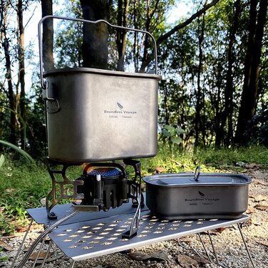 Набір посуду iBasingo Titan Kantine 1500ml/600ml для кемпінгу та відпочинку на природі (Ti2059C)