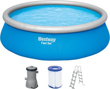 Каркасний басейн Bestway Fast Set з фільтром, круглий, 457x122 см, синій