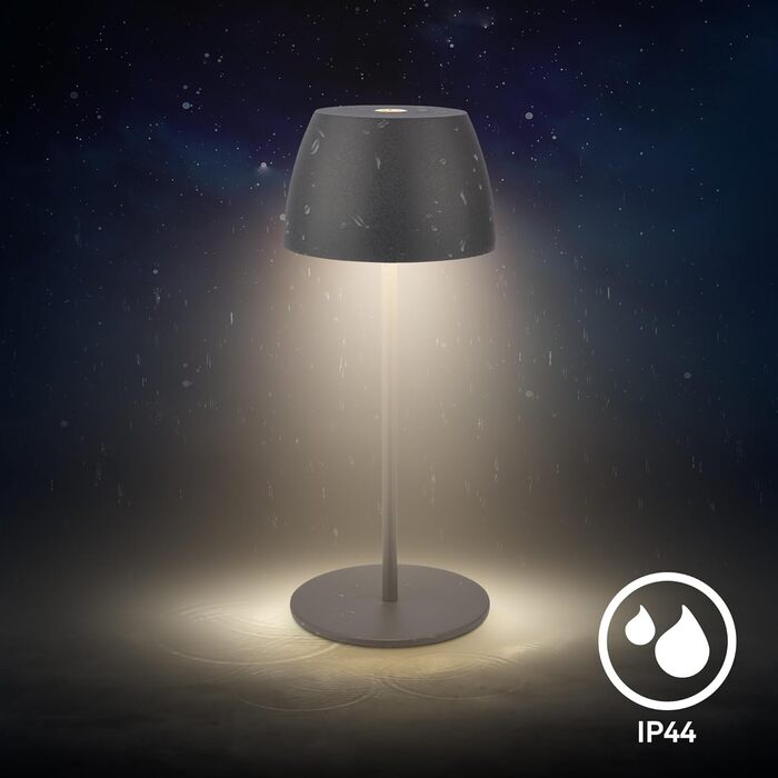BRILONER Міні LED-лампа настільна бездротова IP44 з сенсором, регульована яскравість, акумулятор, замінне джерело світла, 8x20 см, антрацит