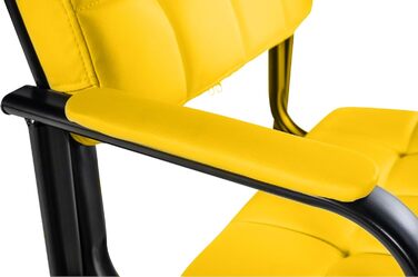 Крісло CLP Canada - м'яке крісло з штучної шкіри, чорний металевий каркас, колір: жовтий