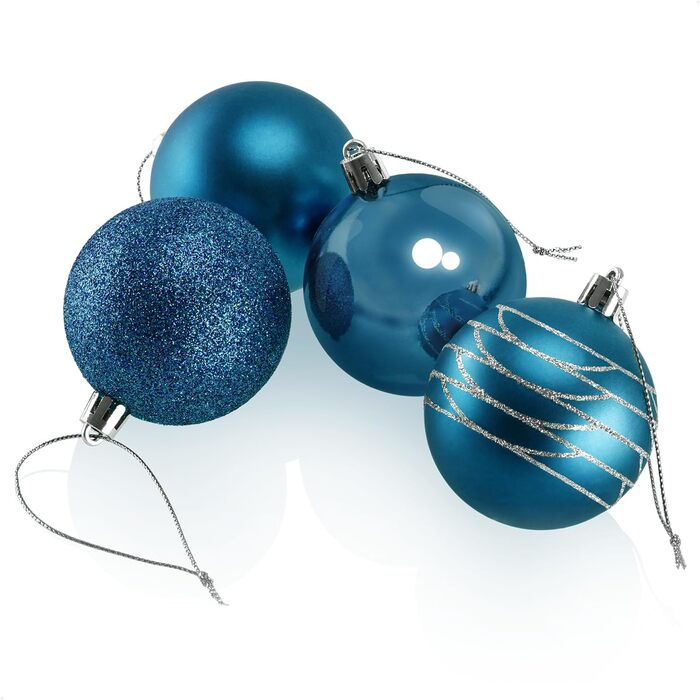 Ялинкові кулі - Ялинкові кулі (сині) - Ялинкові прикраси для ялинки, 24 шт.