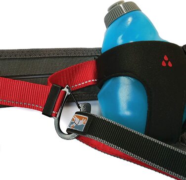 Біговий ремінь Kurgo K9 для прогулянок з собакою без допомоги рук, з пляшкою для води і сумкою, Регульований розмір, Червоний/Сірий, (упаковка по )