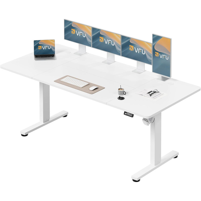 Регульований стіл для роботи з USB-C, електричний, з пам'яттю, стоячи/сидячи, комп'ютерний, для офісу, білий Pro, 200 x 80 см