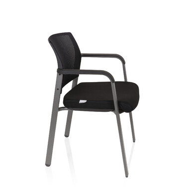 Крісло для відвідувачів / Конференційне крісло MEET сірий сітка / тканина чорний hjh OFFICE