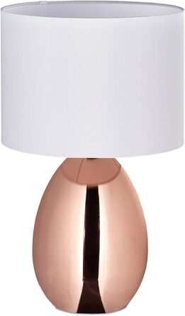 Приліжкова лампа Reaxdays Touch Dimmable, сучасна сенсорна лампа, 3 рівні, E14, настільна лампа з Kabe 49 x 30 см, (L, мідь)