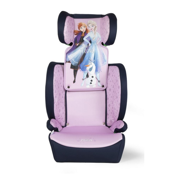 Автокрісло Disney Frozen з ISOFIX для дівчаток 100-150 см з Ельзою, Анною та Олафом на фіолетовому