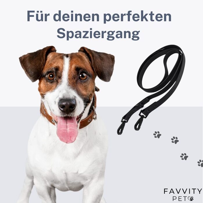 Повідець для собак Favvity Pet Чорний, регульований, миється, водонепроникний, надміцний, подвійний повідець довжиною 1,8 м, повідець для собак (чорний)