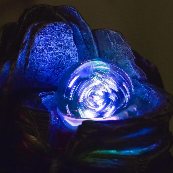 Джерело води Zen'Light Zimmerbrunnen: природний водоспад зі каменями та LED-підсвіткою для медитації та релаксації. Декоративний фонтан для дому, Feng Shui, H 23см (Luberon)