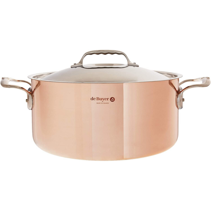 De Buyer Prima Matera 28 cm / 8L Copper Induction Stockpot with Lid (6242.28)