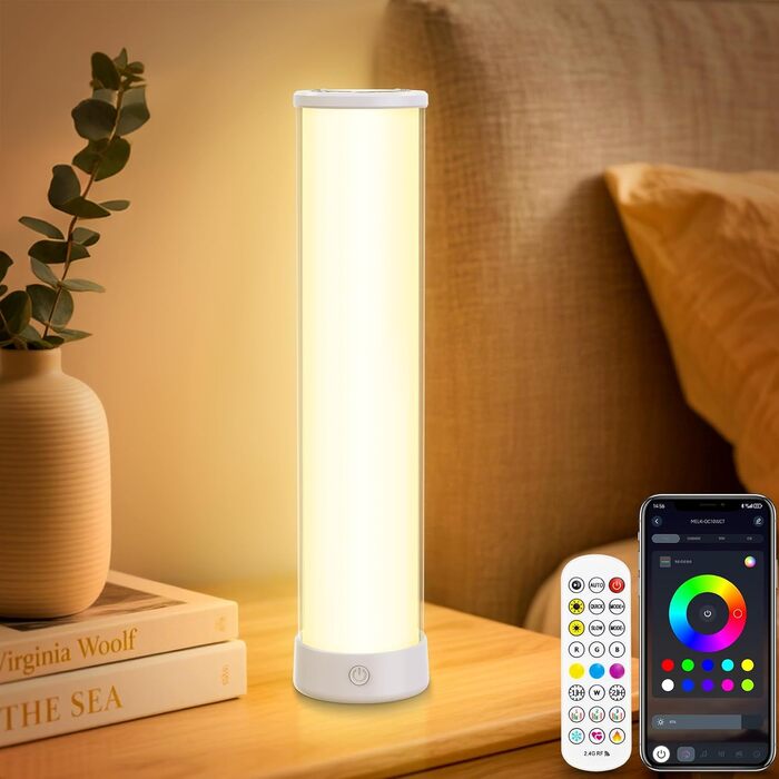 LED-лампа на тумбочку бездротова з пультом/APP, регулювання яскравості, RGBICWW, 2700-6500K, для спальні, вітальні, кемпінгу