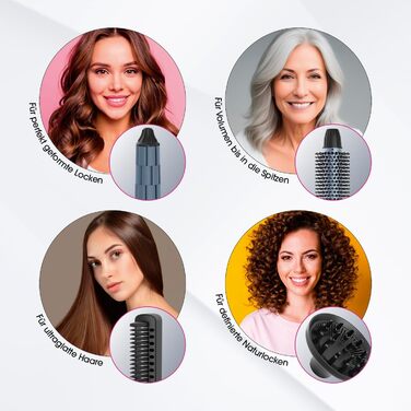 Мультистайлер VITALmaxx Air Curler Plus 6-в-1 бігуді, фен, щітка та дифузор, 1500 Вт