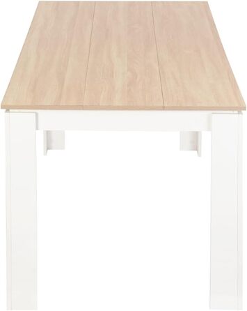 Обідній стіл з 6 стільцями - комплект для їдальні, вітальні, кухні або офісу (160 см, дуб-білий, стільці білі)