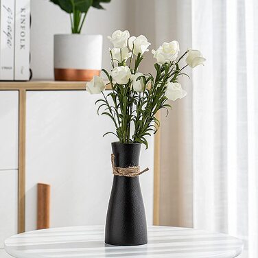 Ваза Maleielam біла, керамічна ваза для пампасної трави, ідеально підходить для зберігання сухих квітів і свіжих квітів, ваза для квітів Декор вітальні, спальні (чорний-2)