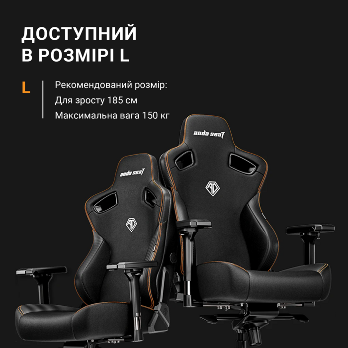 Крісло ігрове Anda Seat Kaiser 3 Black Fabric Size L