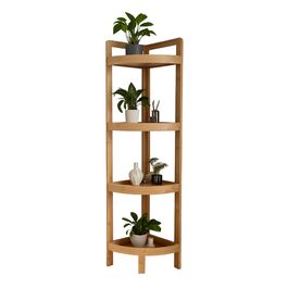 Поличкова стійка Relaxdays з бамбука для кута з полицями