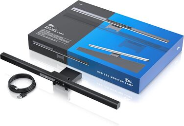 LED-лампа для монітора CSL Screenbar USB з пультом, регулювання яскравості, 3 колірні температури, захист очей, поворотна