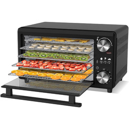 TurboWave BIO сушарка для продуктів, 14 л, металева, 5 ящиків, 30-80°C, таймер, рецепти