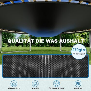 Батут Devoko вуличний Ø183/228/305/366/427 см з сіткою, драбиною та захисним покриттям для дітей та дорослих, сертифікат GS