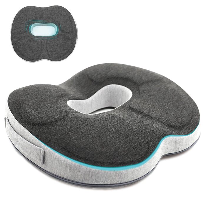 Ортопедична протипролежнева подушка-кільця (донат) від геморою, проблем з простатою, копчиком та ішіасом, сіра