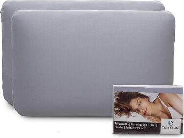 Ортопедична подушка ELORA (2 шт.): Memory Foam, 100% бавовна, підтримка шиї для тих, хто спить на боці та на спині, білий/сірий