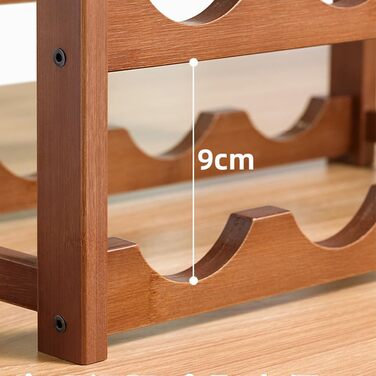 Стелаж для пляшок Tinyuet з бамбука, 4-рівневий, на 16 пляшок, 43x23x38 см