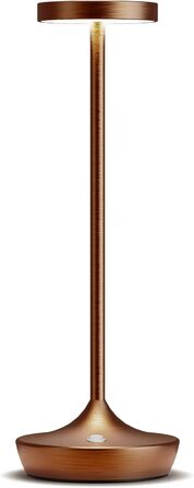 LED настільна лампа бездротова з димуванням, 3 кольори, 6000 mAh, IP54, для дому та кемпінгу (кава)