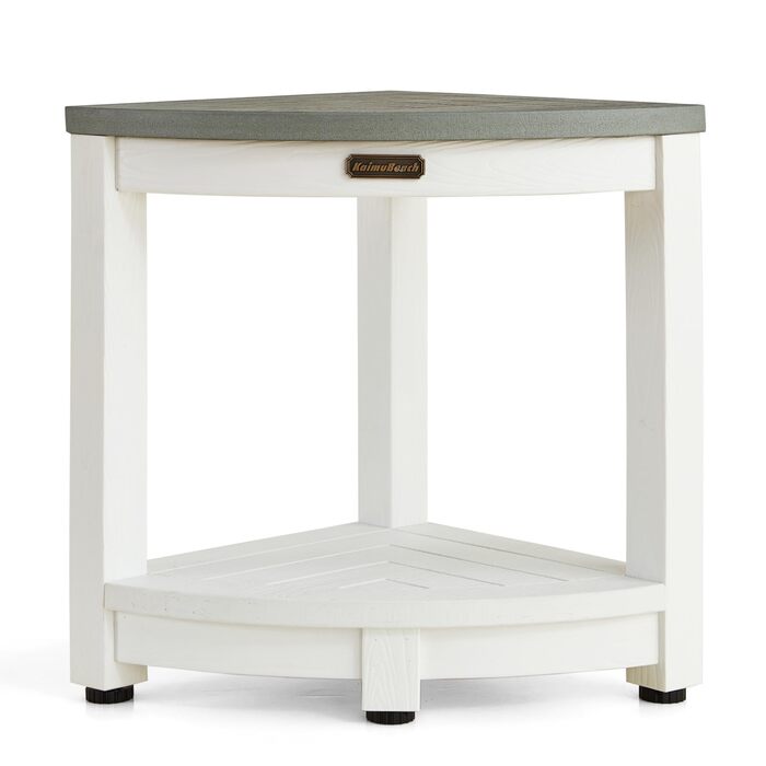 Крісло для душу Eck-Duschhocker, водонепроникне, з полівуд, для ванної кімнати, біле (білий+сірий)