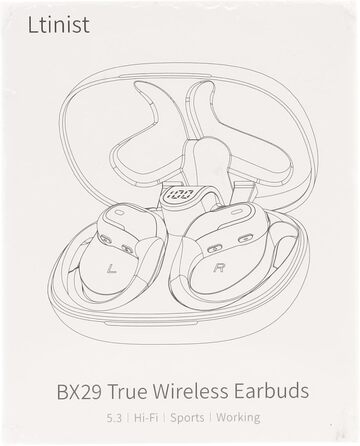 Спортивні навушники Bluetooth 5.3, 3D-стерео, ENC з шумозаглушенням, LED, IP7, USB-C, внутрішньоканальні (сині)