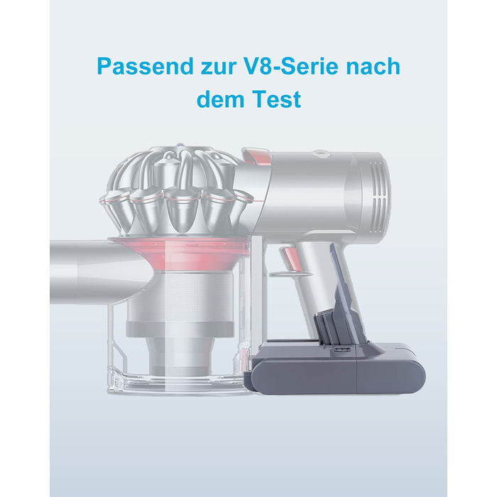 Акумулятор DTK для ручного пилососа Dyson V8 SV10 Li-Ion 21,6 В 4000 мАг