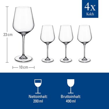 Villeroy & Boch La Divina Набір склянок для віскі та джину 4 шт. 250 мл, кришталь, придатні для миття в посудомийній машині