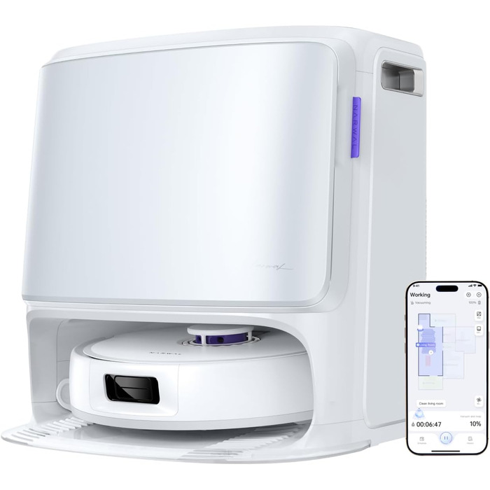 Робот-пилосос NARWAL Freo Z10 з функцією миття підлоги, 15000 Па, гаряча вода 75°C, автопорожнення, уникнення перешкод, антизаплутування для шерсті тварин