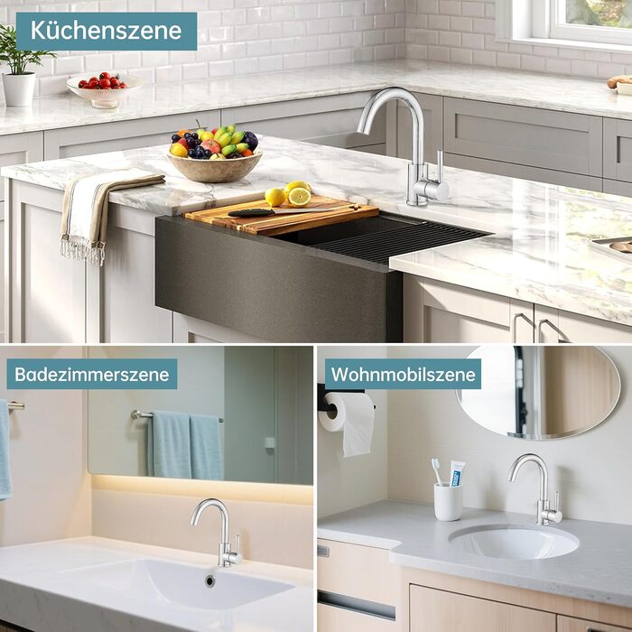 Змішувач для ванної кімнати Fransiton Bad Hoch, водозберігаючий, хром