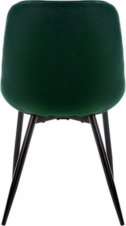 Набір з 4-х обідніх стільців ML-Design, темно-зелений, з м'яким сидінням з велюру, металеві ніжки, для кухні та вітальні