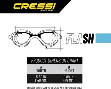 Окуляри для плавання Cressi Flash преміум-класу для дорослих із захистом від запотівання і 100 захистом від ультрафіолету (один розмір підходить всім, синьо-білі прозорі лінзи)