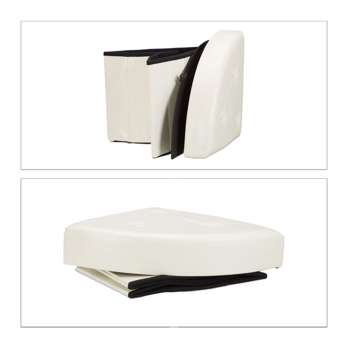 Relaxdays Кутовий пуф з місцем для зберігання