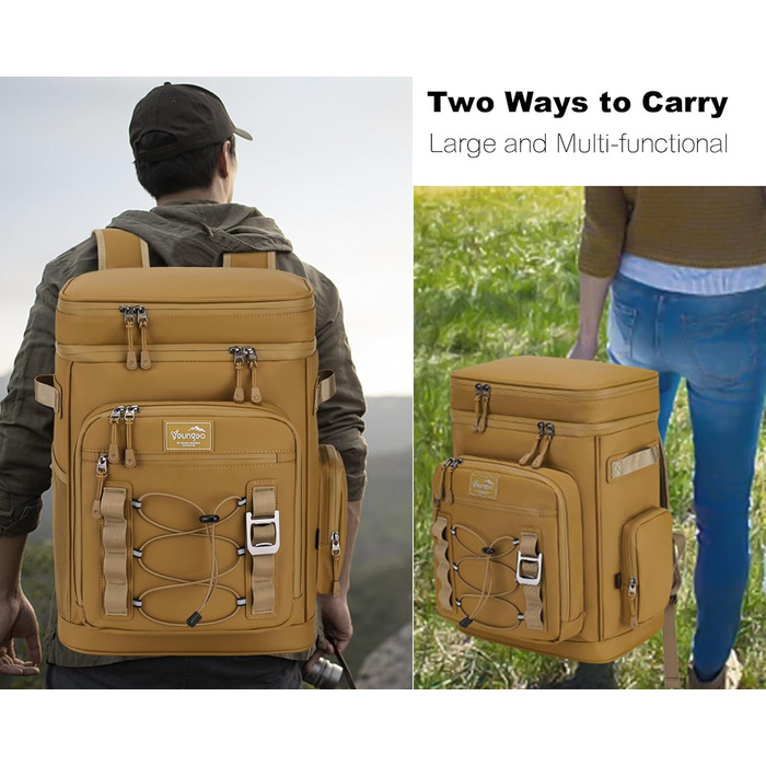 Рюкзак-холодильник 30L, водонепроникний, для пікніка, пляжу, кемпінгу, відпочинку на природі (зелений/жовтий)