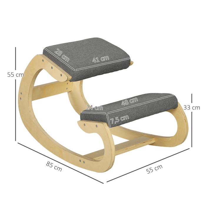Ергономічна відкидна підставка для ніг для дому та офісу, для покращення постави, сірого кольору