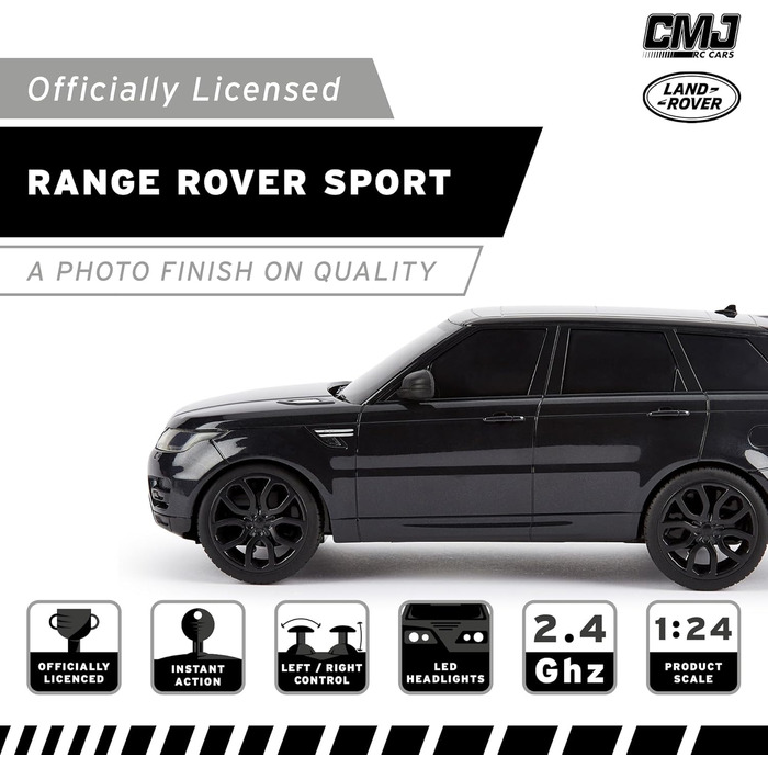 Радіокерований позашляховик Range Rover Sport CMJ 1:24 з LED-підсвічуванням, чорний