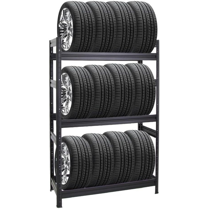 Стойка для шин PROREGAL Mega Deal (2 шт.) 180x120x50 см, чорна. Макс. навантаження 150 кг, до 24 шин