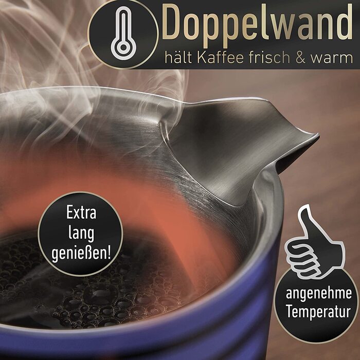 Френч-прес Barista Legends® з нержавіючої сталі, 600 мл - термо кавопрес з подвійними стінками для свіжого фільтр-кави, ідеально для кемпінгу. Чорний колір