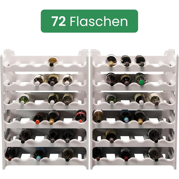 Стеллаж для вина ARTECSIS з пластику, 72 пляшки, для HoReCa, модульний, сірий