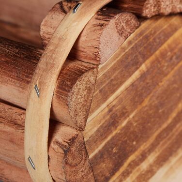 Relaxdays Квітчаки з дерева, 2 шт., декор для саду, половина квіткового горщика, вінтажний дизайн, 11x20x9 см, натуральне дерево