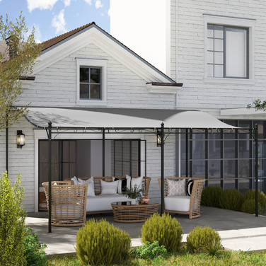 Альтанка Outsunny Extension Pergola з дахом, водовідштовхувальний навіс для альтанки, окремо стояча садова альтанка Патіо Навіс для альтанки Захист від сонця для саду патіо приблизно 3x5x2,5 м Темно-сірий | Аосом
