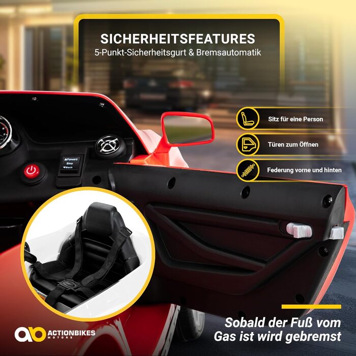 Дитячий електромобіль Mercedes AMG GLA45, ліцензійний, з пультом 2,4 ГГц, іграшкове авто для дітей від 3 років, червоний