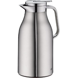 Термос Alfi SKYLINE 1,5л з нержавіючої сталі з вбудованим скляним вкладишем, поворотний замок з зручною кнопкою, ергономічна ручка, для використання однією рукою, ідеальний як кавоварка